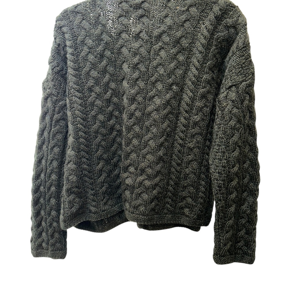 Carraig Donn Ireland Forest Green Aran Cable knit cardigan sweater M SOFT wool - Picture 5 of 5